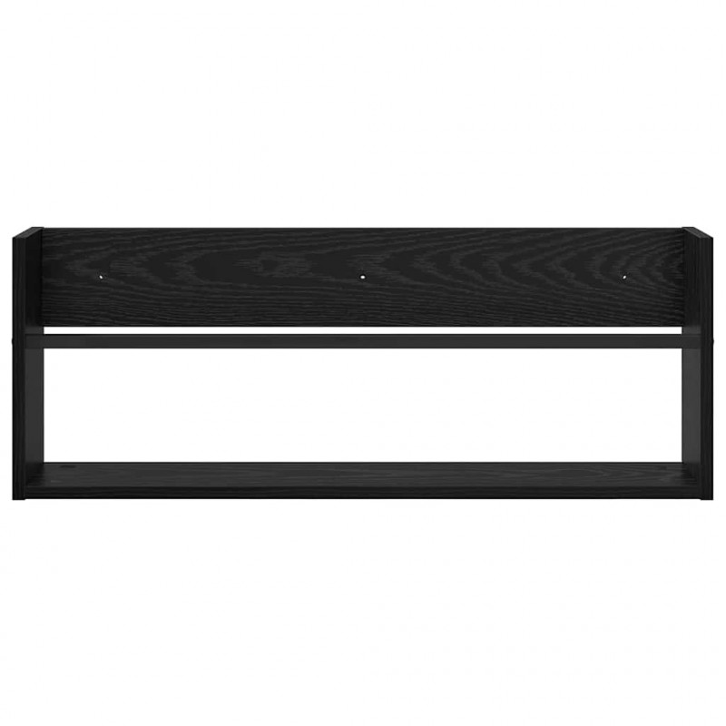 Regał na gazety z półką 2 pcs Czarny Dąb 80 x 12 x 30 cm