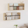 Regał na gazety z półką 2 pcs Dąb Sonoma 80 x 12 x 30 cm