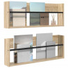 Regał na gazety z półką 2 pcs Dąb Sonoma 80 x 12 x 30 cm