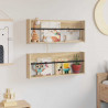 Regał na gazety z półką 2 pcs Dąb Sonoma 80 x 12 x 30 cm