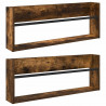 Regał na gazety z półką 2 pcs Dąb wędzony 80 x 12 x 30 cm