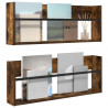 Regał na gazety z półką 2 pcs Dąb wędzony 80 x 12 x 30 cm