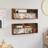 Regał na gazety z półką 2 pcs Dąb wędzony 80 x 12 x 30 cm
