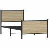 Metalowa rama łóżka, bez materaca, dąb sonoma, 90x200 cm