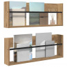 Regał na gazety z półką 2 pcs Dąb rzemieślniczy 80 x 12 x 30 cm