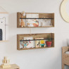 Regał na gazety z półką 2 pcs Dąb rzemieślniczy 80 x 12 x 30 cm