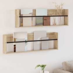 Regał na gazety z półką 2 pcs Dąb Sonoma 100 x 12 x 30 cm