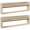 Regał na gazety z półką 2 pcs Dąb Sonoma 100 x 12 x 30 cm