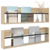 Regał na gazety z półką 2 pcs Dąb Sonoma 100 x 12 x 30 cm