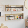 Regał na gazety z półką 2 pcs Dąb Sonoma 100 x 12 x 30 cm