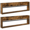Regał na gazety z półką 2 pcs Dąb wędzony 100 x 12 x 30 cm