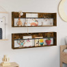 Regał na gazety z półką 2 pcs Dąb wędzony 100 x 12 x 30 cm