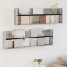 Regał na gazety z półką 2 pcs Szary Sonoma 100 x 12 x 30 cm