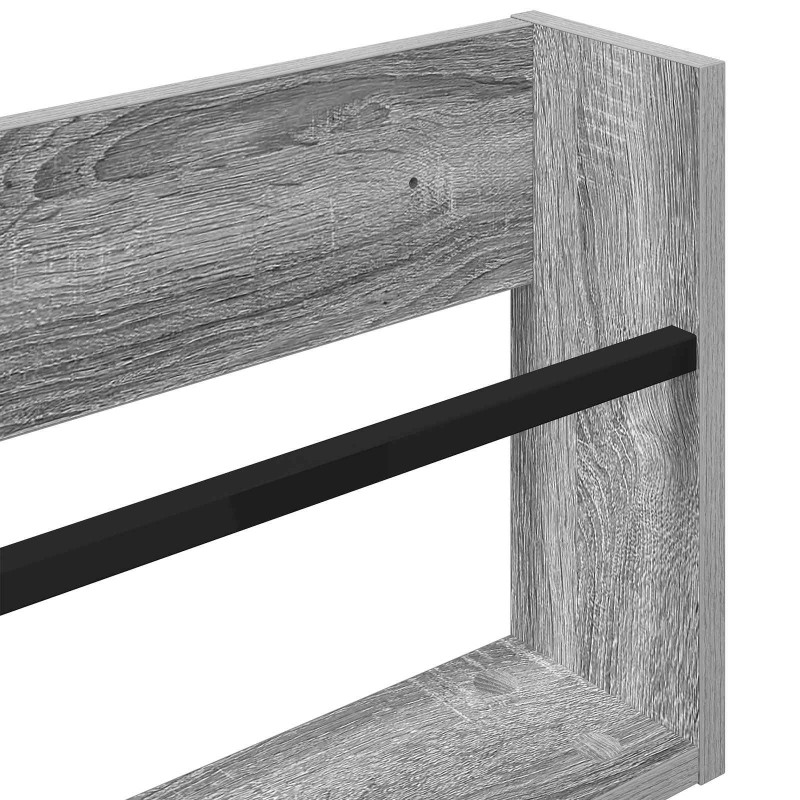 Regał na gazety z półką 2 pcs Szary Sonoma 100 x 12 x 30 cm