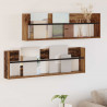 Regał na gazety z półką 2 pcs Stare drewno 100 x 12 x 30 cm