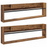 Regał na gazety z półką 2 pcs Stare drewno 100 x 12 x 30 cm
