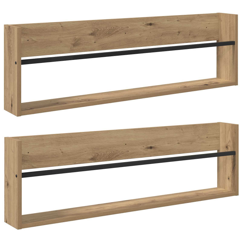 Regał na gazety 2 pcs Dąb rzemieślniczy 100 x 12 x 30 cm