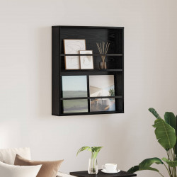 Regał na gazety z półką Czarny Dąb 60 x 12 x 70 cm