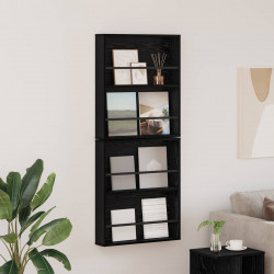 Regał na gazety z półką 2 pcs Czarny Dąb 60 x 12 x 70 cm