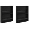 Regał na gazety z półką 2 pcs Czarny Dąb 60 x 12 x 70 cm