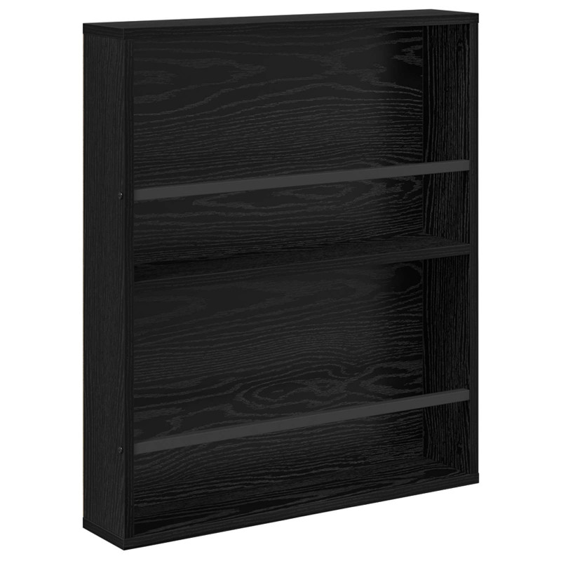 Regał na gazety z półką 2 pcs Czarny Dąb 60 x 12 x 70 cm