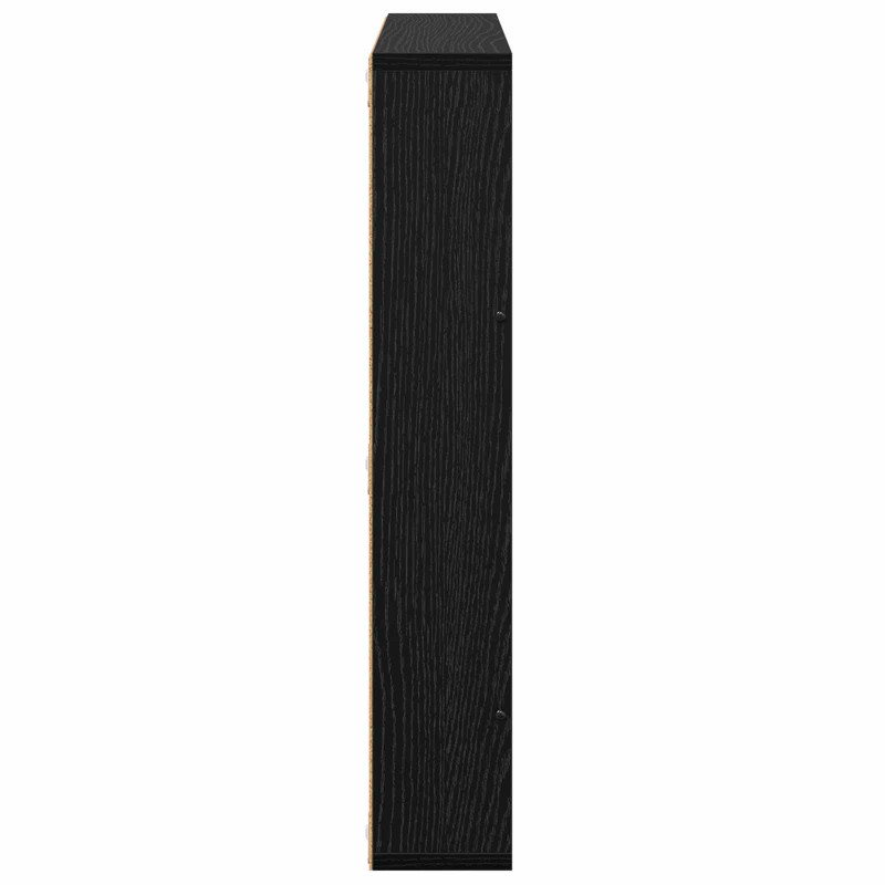 Regał na gazety z półką 2 pcs Czarny Dąb 60 x 12 x 70 cm