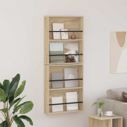 Regał na gazety z półką 2 pcs Dąb Sonoma 60 x 12 x 70 cm