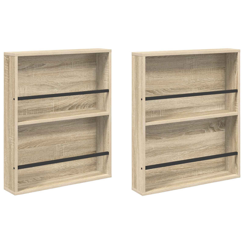 Regał na gazety z półką 2 pcs Dąb Sonoma 60 x 12 x 70 cm