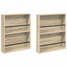 Regał na gazety z półką 2 pcs Dąb Sonoma 60 x 12 x 70 cm