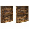 Regał na gazety z półką 2 pcs Dąb wędzony 60 x 12 x 70 cm