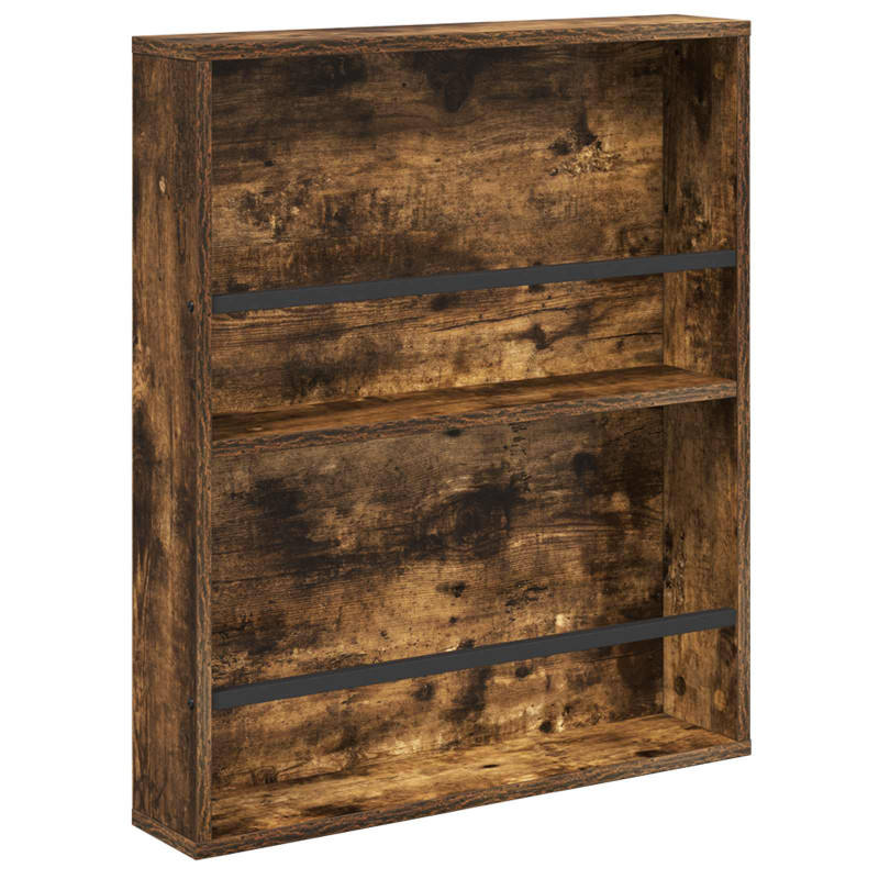 Regał na gazety z półką 2 pcs Dąb wędzony 60 x 12 x 70 cm