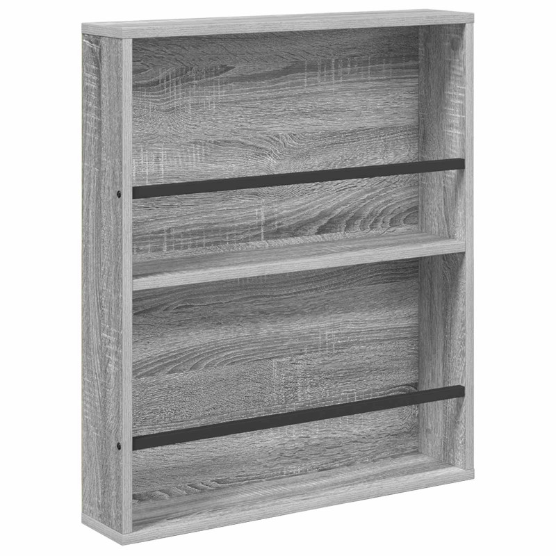 Regał na gazety z półką 2 pcs Szary Sonoma 60 x 12 x 70 cm