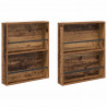 Regał na gazety z półką 2 pcs Stare drewno 60 x 12 x 70 cm