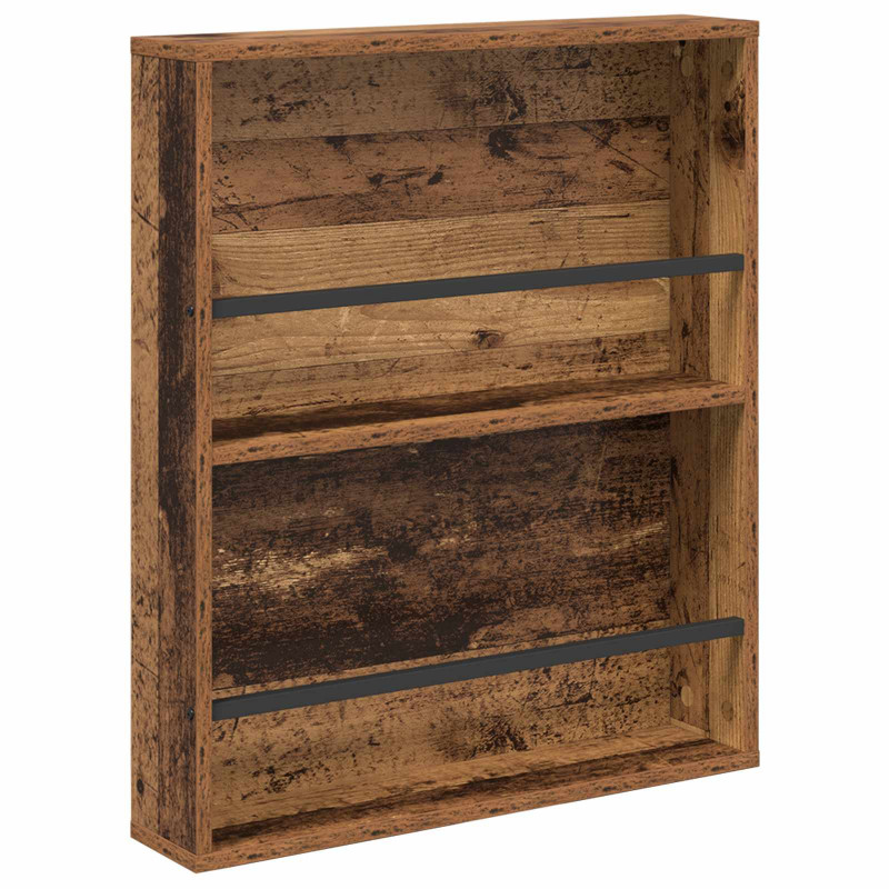 Regał na gazety z półką 2 pcs Stare drewno 60 x 12 x 70 cm