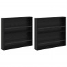 Regał na gazety z półką 2 pcs Czarny Dąb 80 x 12 x 70 cm