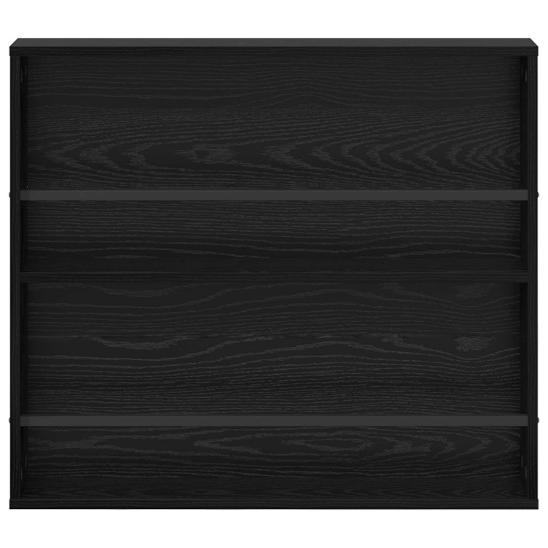 Regał na gazety z półką 2 pcs Czarny Dąb 80 x 12 x 70 cm