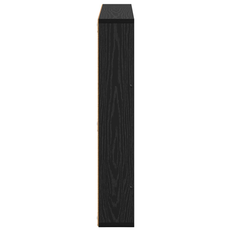 Regał na gazety z półką 2 pcs Czarny Dąb 80 x 12 x 70 cm