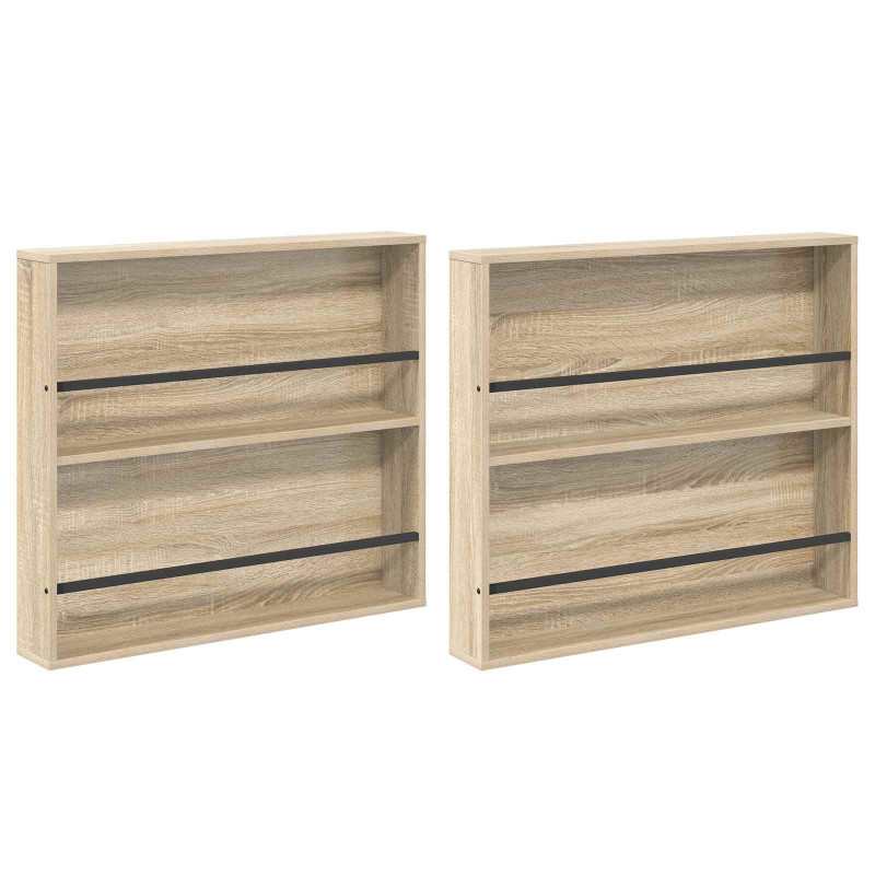 Regał na gazety z półką 2 pcs Dąb Sonoma 80 x 12 x 70 cm