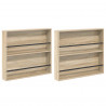 Regał na gazety z półką 2 pcs Dąb Sonoma 80 x 12 x 70 cm
