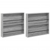 Regał na gazety z półką 2 pcs Szary Sonoma 80 x 12 x 70 cm