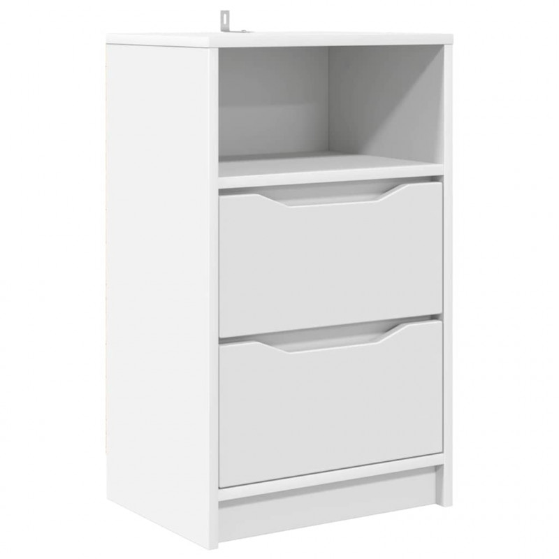 Stolik nocny Biały 40 x 30 x 467 cm Materiał drewnopochodny