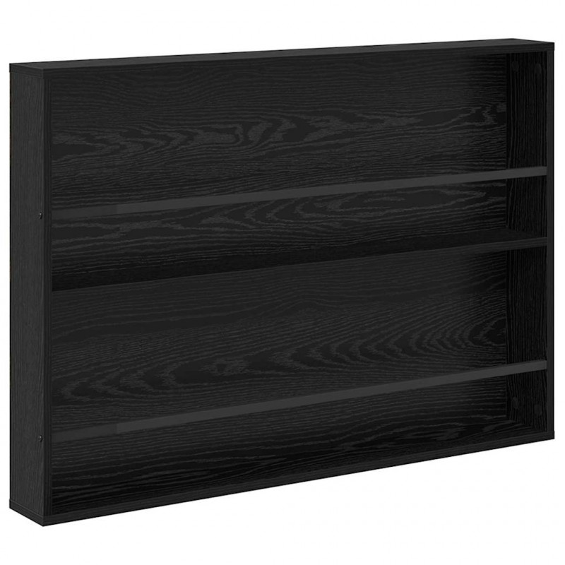Regał na gazety z półką 2 pcs Czarny Dąb 100 x 12 x 70 cm