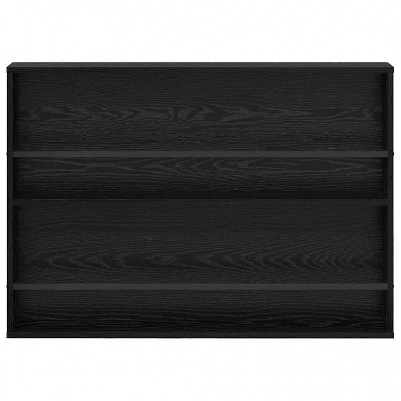 Regał na gazety z półką 2 pcs Czarny Dąb 100 x 12 x 70 cm