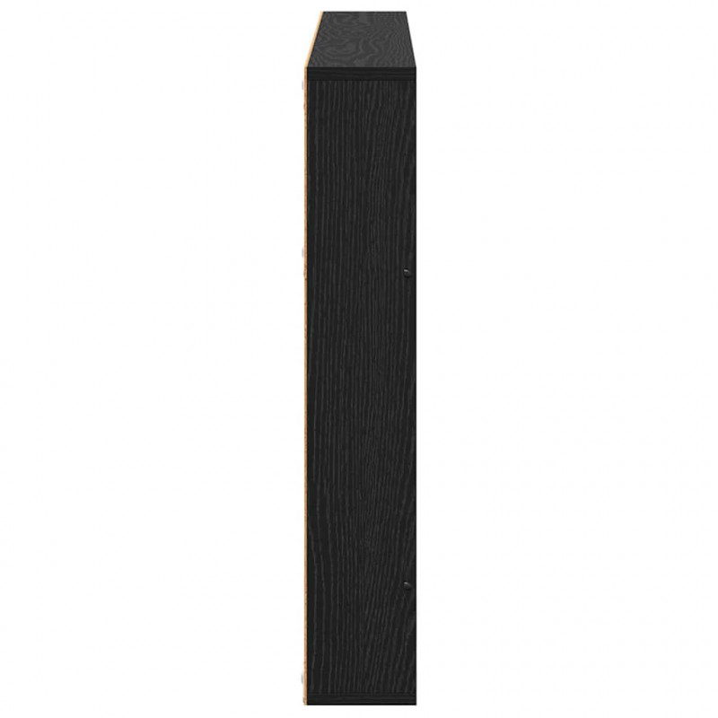 Regał na gazety z półką 2 pcs Czarny Dąb 100 x 12 x 70 cm