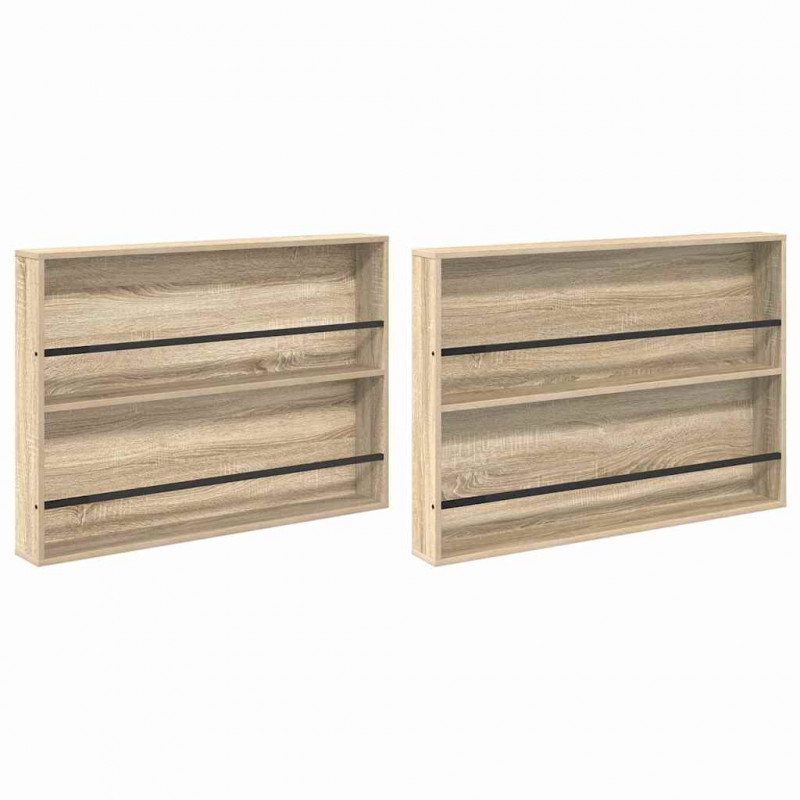 Regał na gazety z półką 2 pcs Dąb Sonoma 100 x 12 x 70 cm