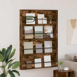 Regał na gazety z półką 2 pcs Dąb wędzony 100 x 12 x 70 cm
