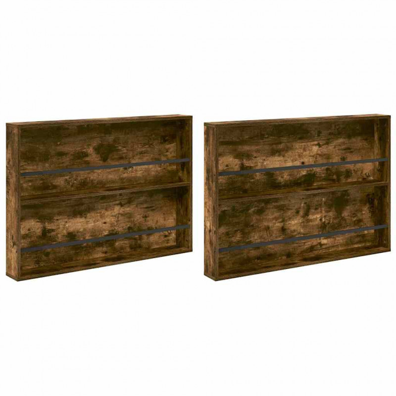 Regał na gazety z półką 2 pcs Dąb wędzony 100 x 12 x 70 cm