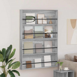 Regał na gazety z półką 2 pcs Szary Sonoma 100 x 12 x 70 cm
