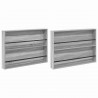 Regał na gazety z półką 2 pcs Szary Sonoma 100 x 12 x 70 cm