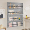 Regał na gazety z półką 2 pcs Szary Sonoma 100 x 12 x 70 cm
